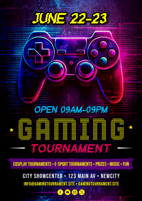 Gaming Tournament Poster Template | PosterMyWall