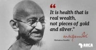 Gandhi famous quote about health video reveal Facebook Shared Image template