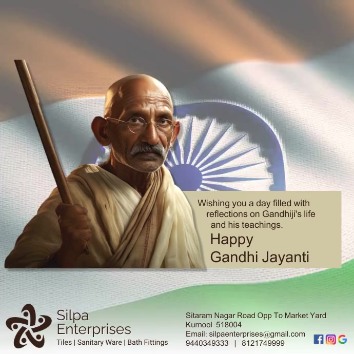Gandhi Jayanti, birth anniversary, India, 2 O Wpis na Instagrama template