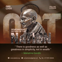 Gandhi Jayanti Remembrance Post Template