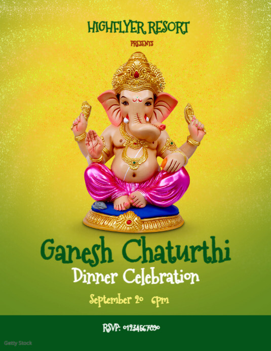 gANESH cHATURTHI EVENT PARTY FLYER template