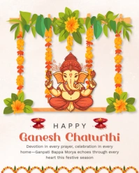Ganesha Chaturthi Instagram Portrait template