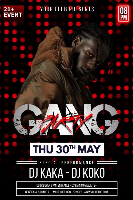 Gang Party Template | PosterMyWall