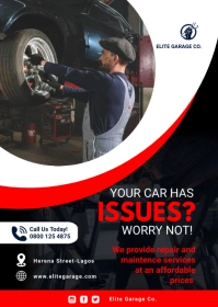 Car Repair flyer A6 template