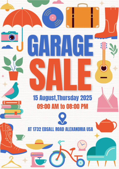 Garage sale, sale ,event ,retail, car boot sale A1 template