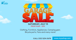 Garage Sale Advert delt Facebook-billede template