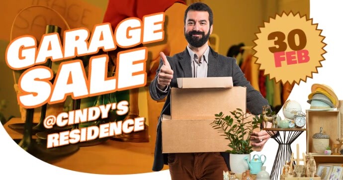 Garage Sale Banner Facebook Gedeelde Prent template