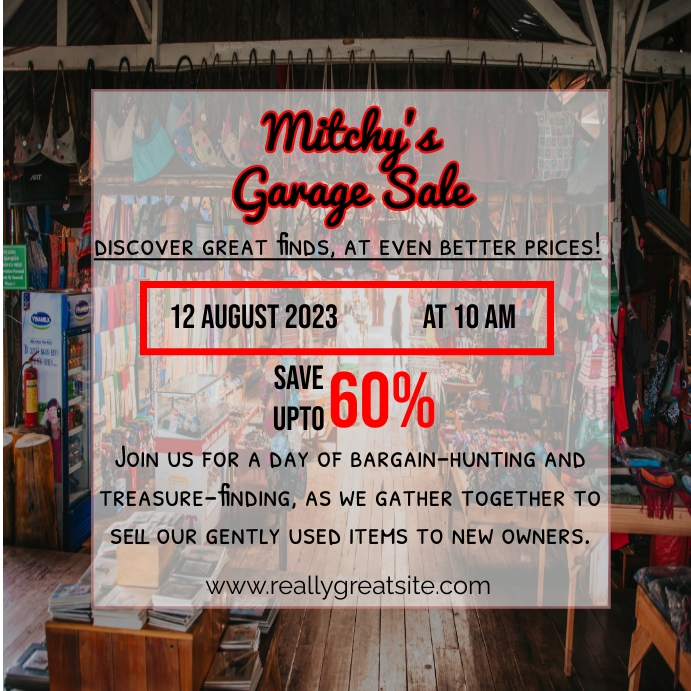 garage sale day,garage sale discount ad Template PosterMyWall