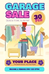 Garage Sale Event Poster template