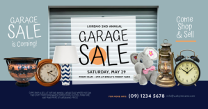Garage Sale Facebook Shared Image delt Facebook-billede template