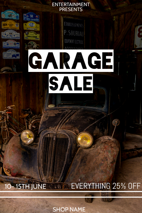 GARAGE Sale flyer template Poster