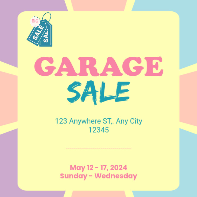 Plantilla de Garage Sale Instagram Post PosterMyWall