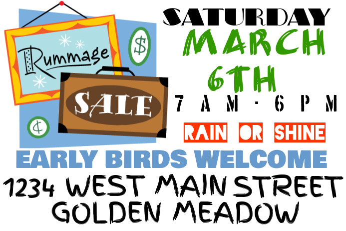 Welcome Rummage Sale Sign Rummage/ Yard/ Garage Sale Sign Template | PosterMyWall