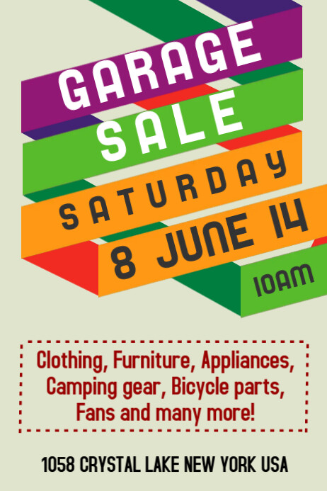 Garage Sale Template Postermywall