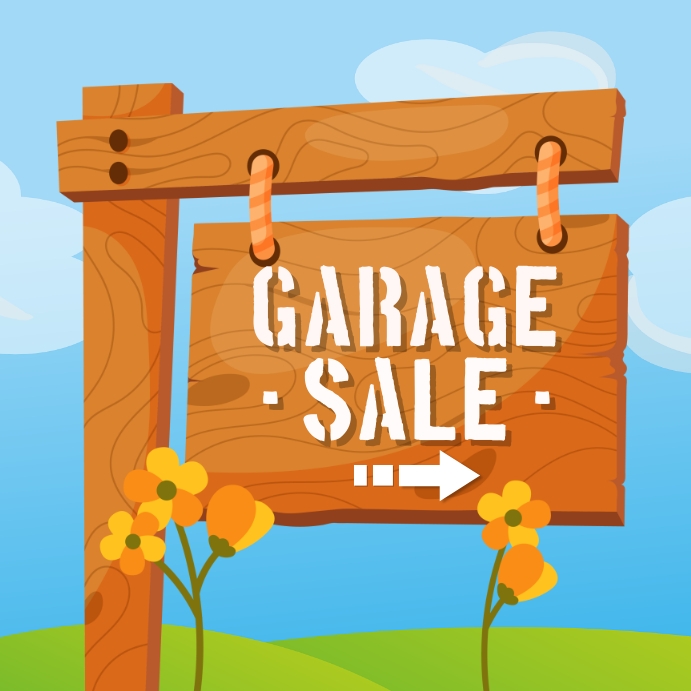 garage sale sign Quadrado (1:1) template