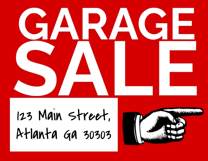Copy of GARAGE SALE SIGN template red | PosterMyWall