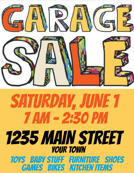 Garage Sale Einfache Aber Coole Vorlage Postermywall