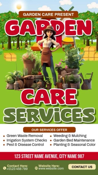 Garden Care Services Reel do Instagram template