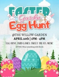 Garden Egg Hunt ใบปลิว (US Letter) template