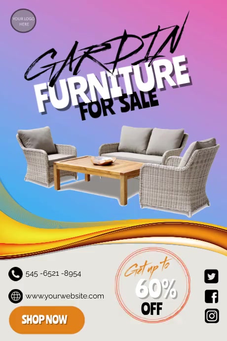 garden furniture, furniture fo sale Poster template