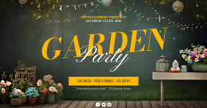 Garden Party event promo template Ibinahaging Larawan sa Facebook