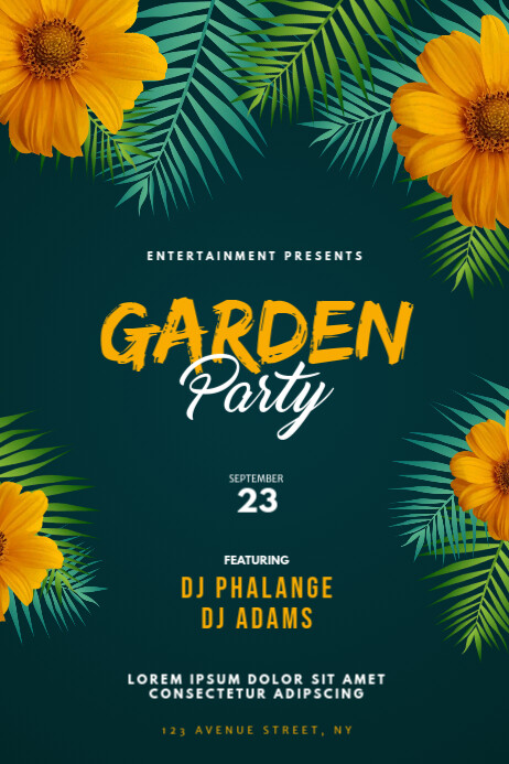 Garden Party Flyer Design Template Poster