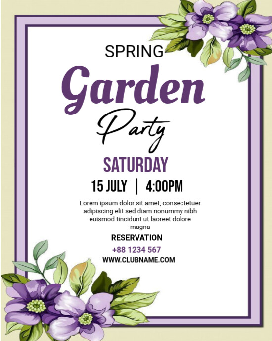 Garden Party Instagram Portrait template