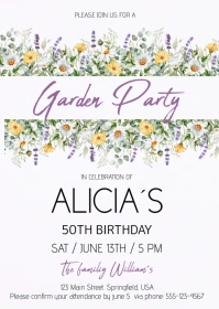 Garden Party Invitation A6 template