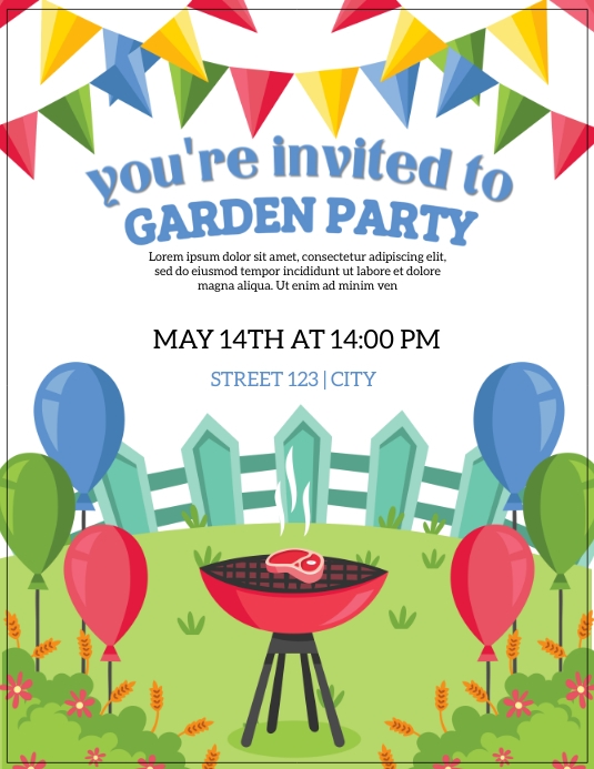 White Garden Party Flyers Template PosterMyWall white-garden-party-flyers-template-postermywall