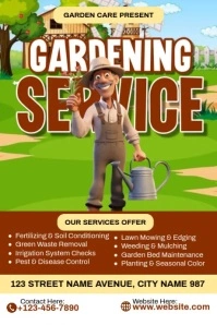 Gardening Service Poster template