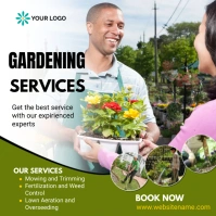 Gardening services flyer poster Сообщение Instagram template