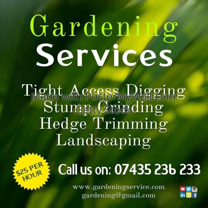 Gardening services poster Template PosterMyWall