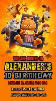 garfield invitation Tiktok Video template