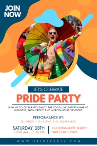 Gay Pride Celebration Party Poster template