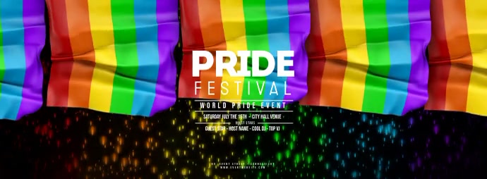 GAY PRIDE FESTIVAL 5 Flags Facebook 封面图片 template