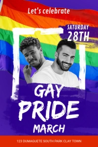 Gay Pride March Invitation Poster template