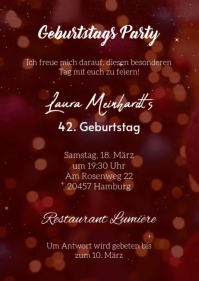 Geburtstags Party Einladung A6 template