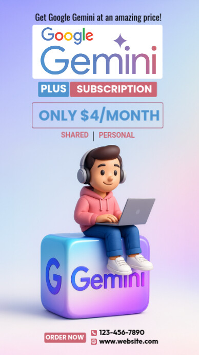Gemini Subscription Instagram Story template