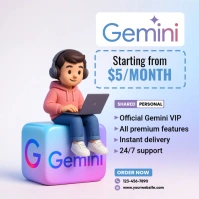 Gemini Subscription Selling Ad Template Square (1:1)
