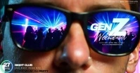 Gen Z Club party video template Facebook Shared Image