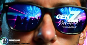 Gen Z Club party video template Facebook Shared Image