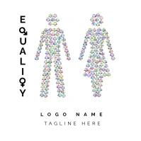 Gender Equality Illustration Logo template