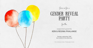 Gender Reveal Baby Shower Flyer Template delt Facebook-billede