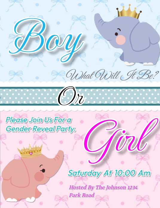 Gender Reveal Template | PosterMyWall
