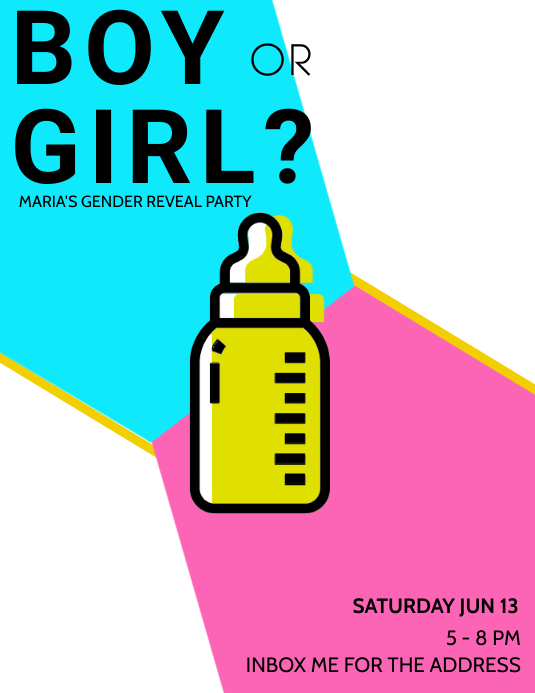 GENDER REVEAL Template | PosterMyWall