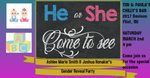 Black Gender Reveal Party Facebook-annonce Template