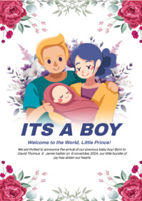 gender reveal flyer A4 template