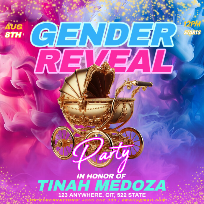 Gender Reveal Invitation Instagram Post template