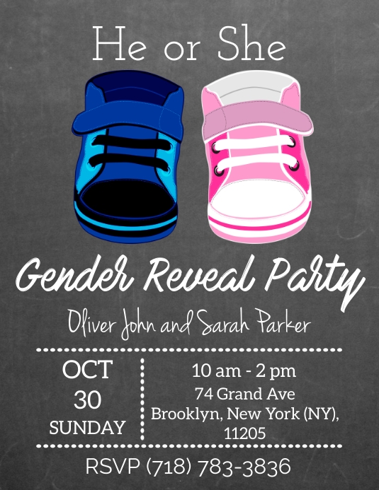 Plantilla de gender reveal party PosterMyWall