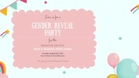 Gender reveal party invitation template Facebook Cover Video (16:9)